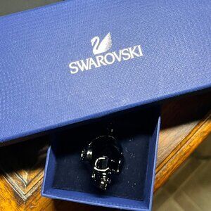 Swarovski Black Crystal Skull Necklace with Headphones Grillz